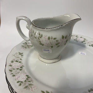 Complete Sheffield China Set For 8 Silver Rimmed