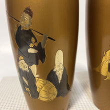 Load image into Gallery viewer, Pair of Gilt Bronze Japanese Vases w/Immortal Figures Signed