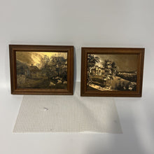 Load image into Gallery viewer, Pair of Currier &amp; Ives Etched Gold Foil