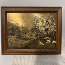 Load image into Gallery viewer, Pair of Currier &amp; Ives Etched Gold Foil