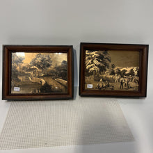 Load image into Gallery viewer, Pair of Currier &amp; Ives Etched Gold Foil