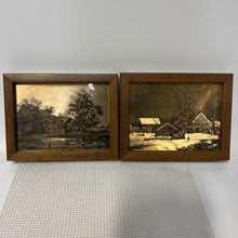 Load image into Gallery viewer, Pair of Currier &amp; Ives Etched Gold Foil