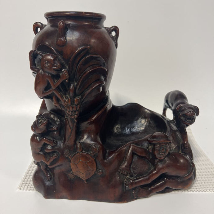 Vintage Asian Carved Vase