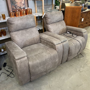 Ashley Power Recliner Micro Suede w/Cup Holder