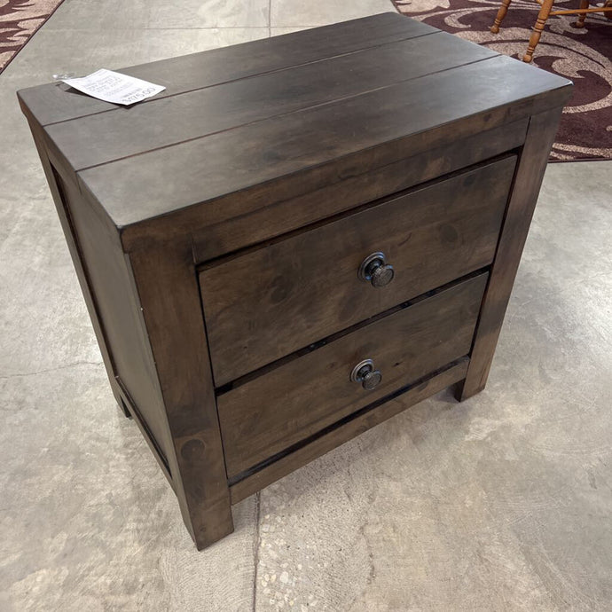 Rustic Brown Night Stand 2 Drawer