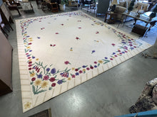 Load image into Gallery viewer, Large Woolmark Cream Rug w/Floral Accent