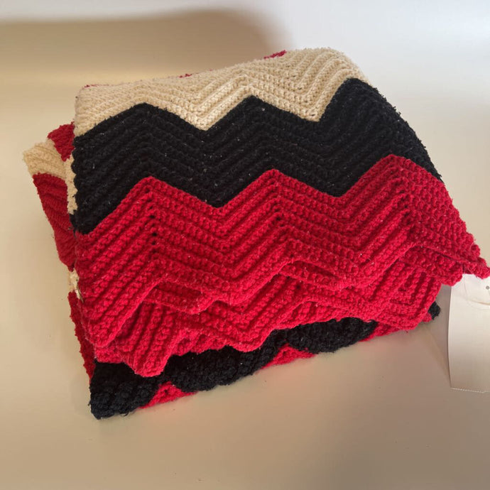 Large Red/Black/White Afghan