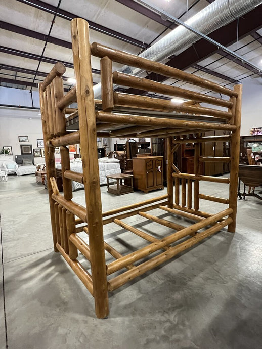 Twin over Twin Log Bunk Bed