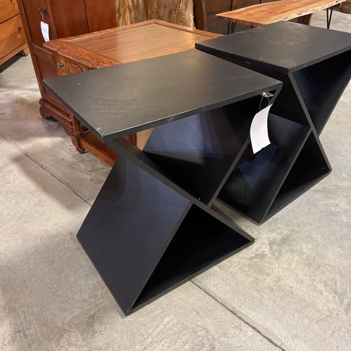 Black V Shape End Table