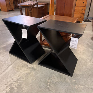 Black V Shape End Table