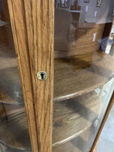 Load image into Gallery viewer, Oak Curio w/4 Shelf &amp; Key