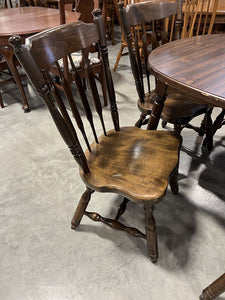 Dark Brown Dining Table w/3 Leaves & 6 Chairs