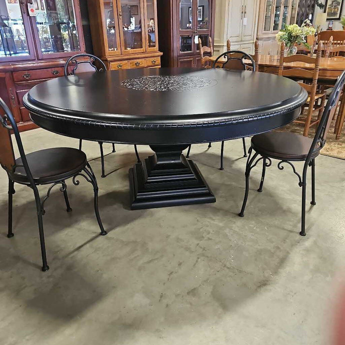 Large Black Round Table