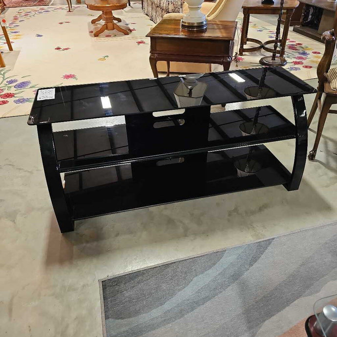 Bello TV Stand w 3 Tier Black Glass