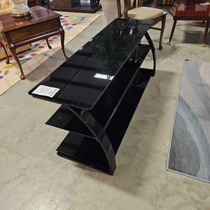 Bello TV Stand w 3 Tier Black Glass