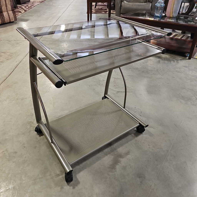 Portable Pewter Color Computer Desk