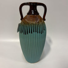 Load image into Gallery viewer, Teal Blue/Brown Vase w/Handles