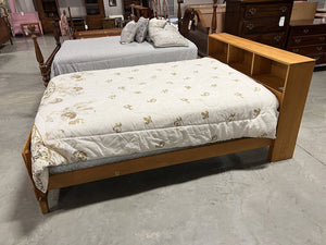 Full Size Blonde Bookcase Bed