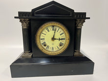 Load image into Gallery viewer, Ansonia Black Iron Mantle Clock w/Key