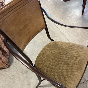 Metal Barstool w/Green Seat Wood Back