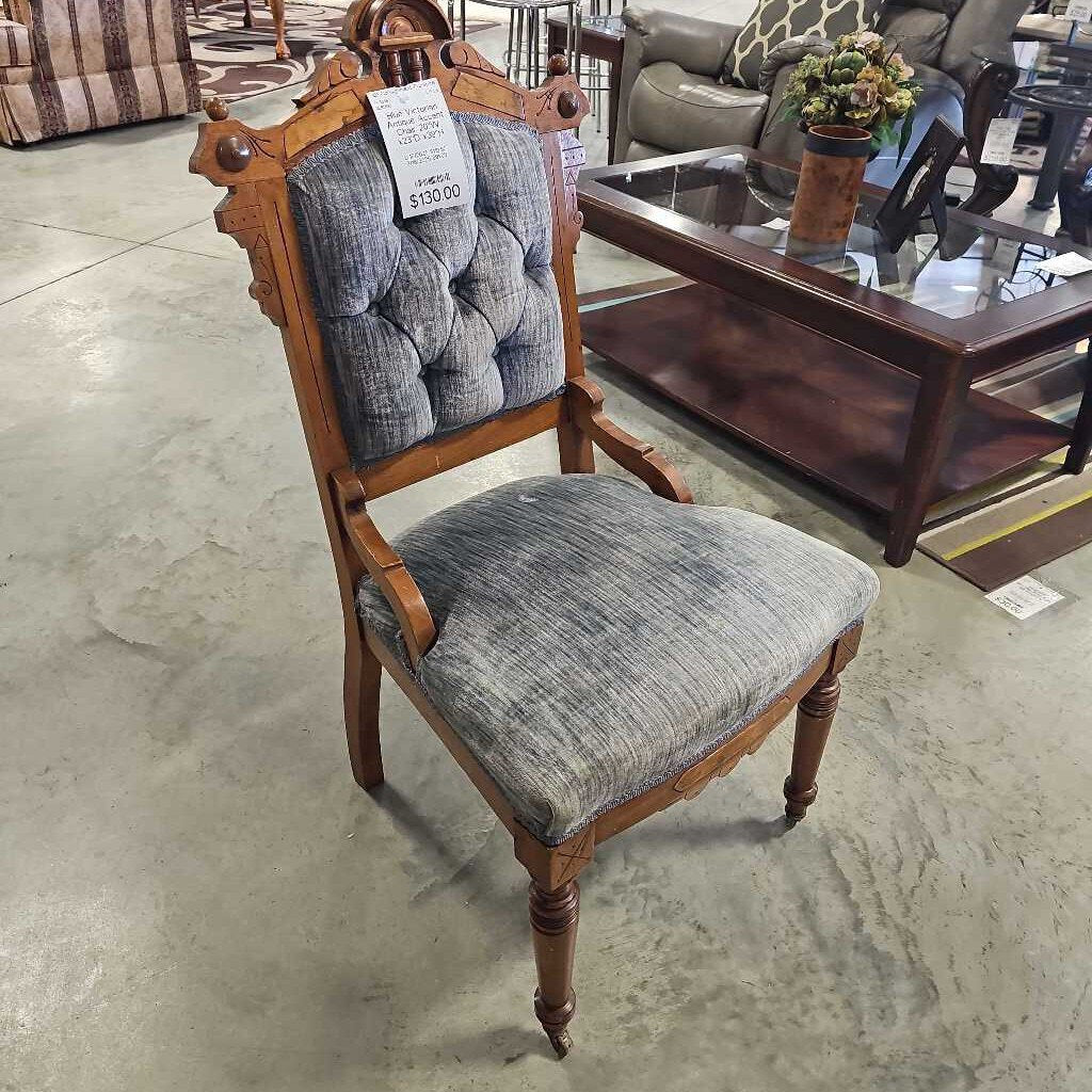 Blue Victorian Antique Accent Chair