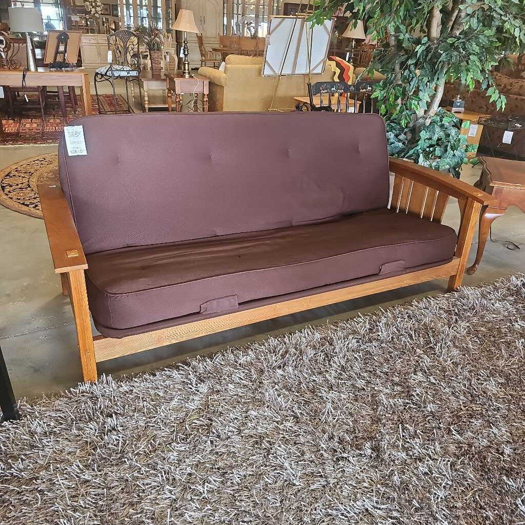 Brown Wood Futon