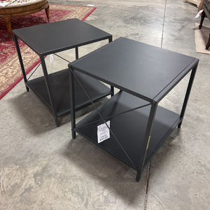 2 Tier End Table in Grey Metal