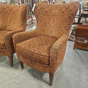 Brown Patterned Accent Chair