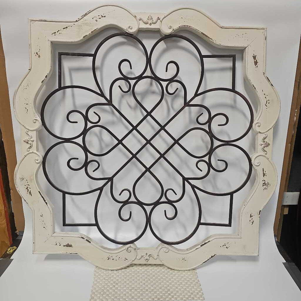 White Framed Metal Wall Hanging