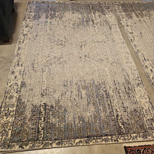 West Elm Distressed Ensi Blue Stone Wool Pile w/Pad