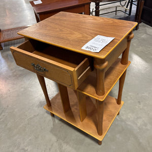 Side Table w/2 Lower Shelves &1 Drawer