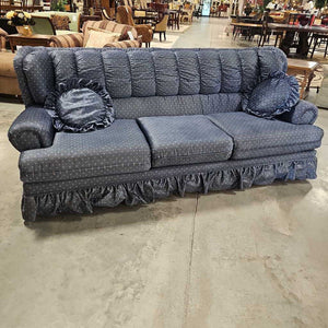 Blue Sofa w/ 2 Accent Pillows