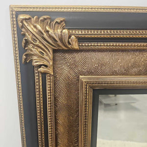 Black/Gold Framed Beveled Mirror