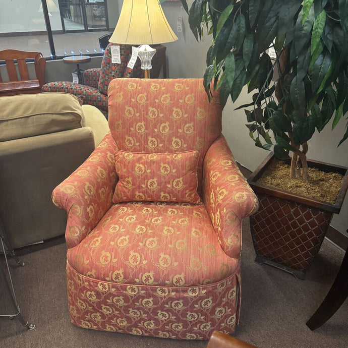 Peach/Gold Upholstered Chair