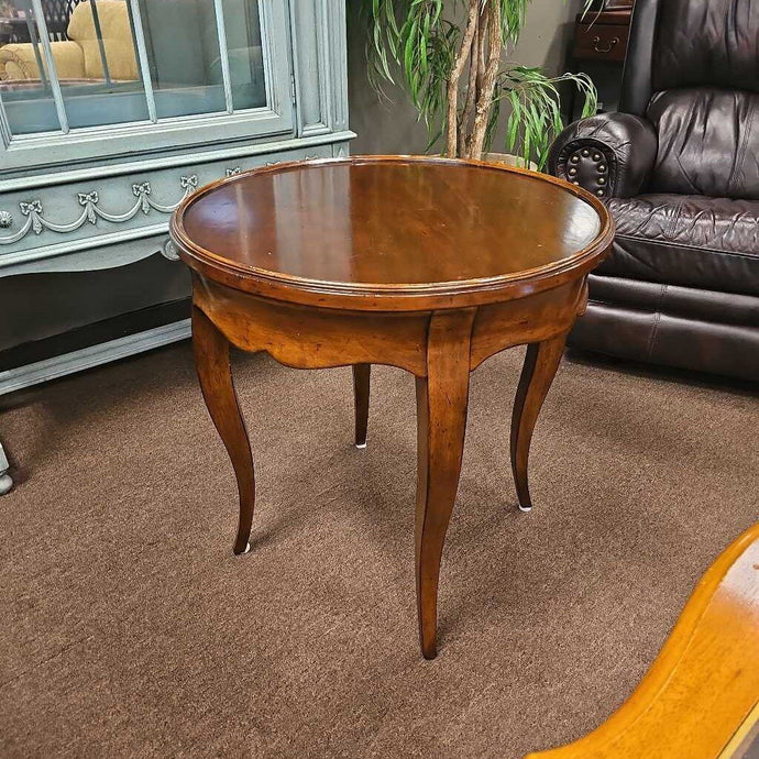 Heavy Wood Round Side Table