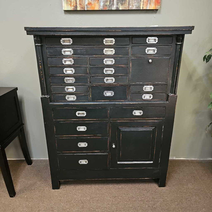 Dark Wood Cabinet 20 Drawer 2 Door