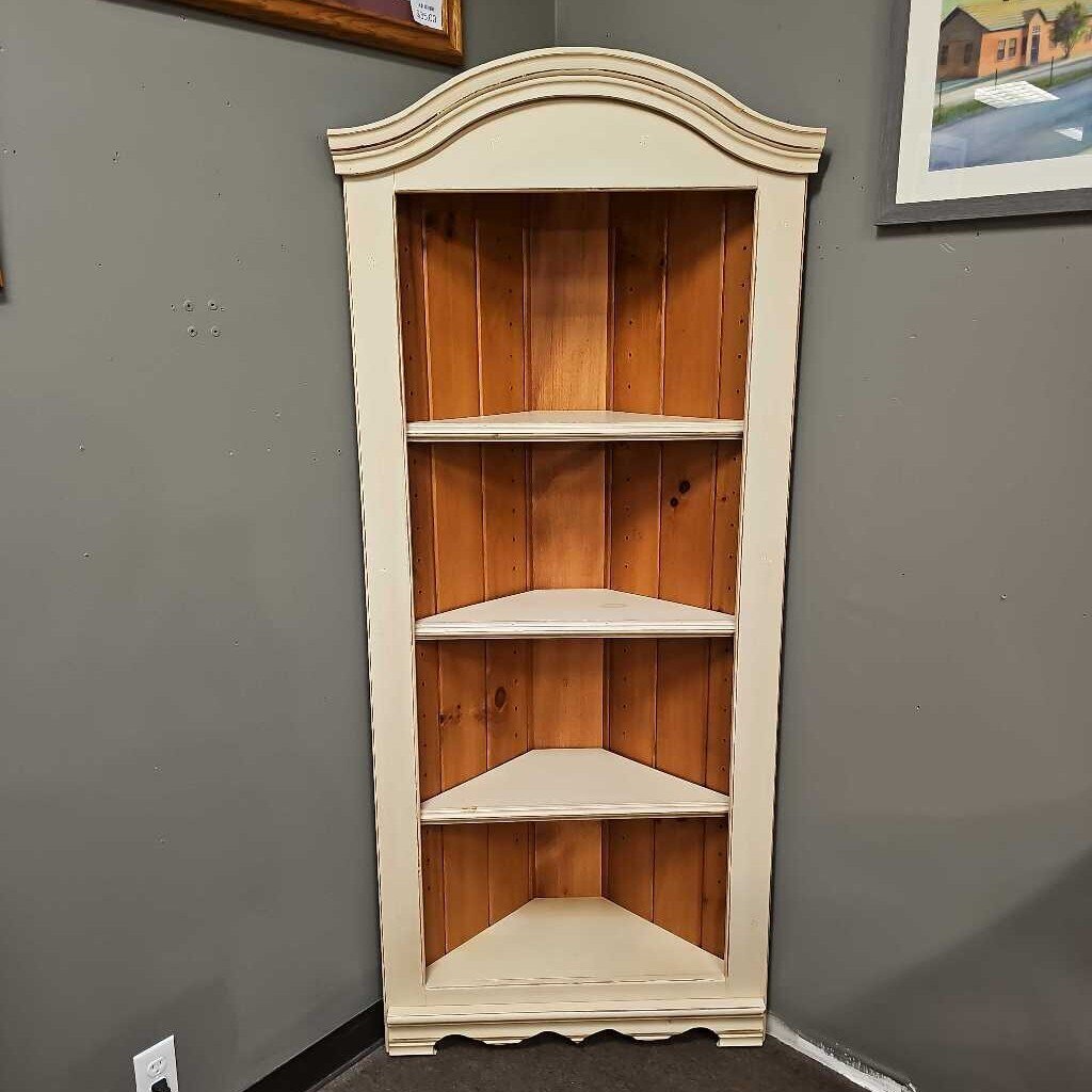 Ivory Corner Shelf Unit
