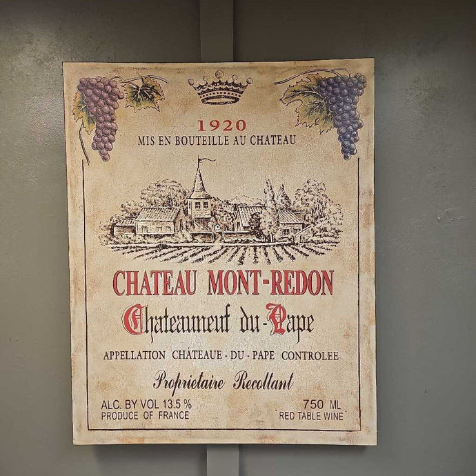 Large Canvas of French Wine Label