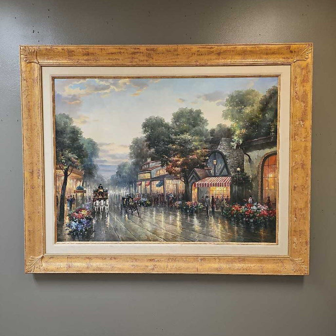 Oil on Canvas Street Scene