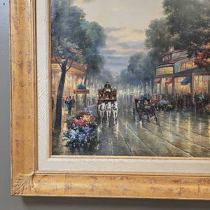 Oil on Canvas Street Scene