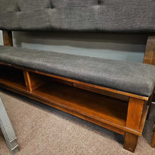 Load image into Gallery viewer, Heavy Wood Upholstered Queen Bed