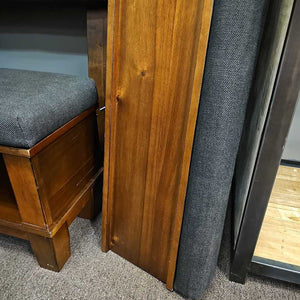 Heavy Wood Upholstered Queen Bed