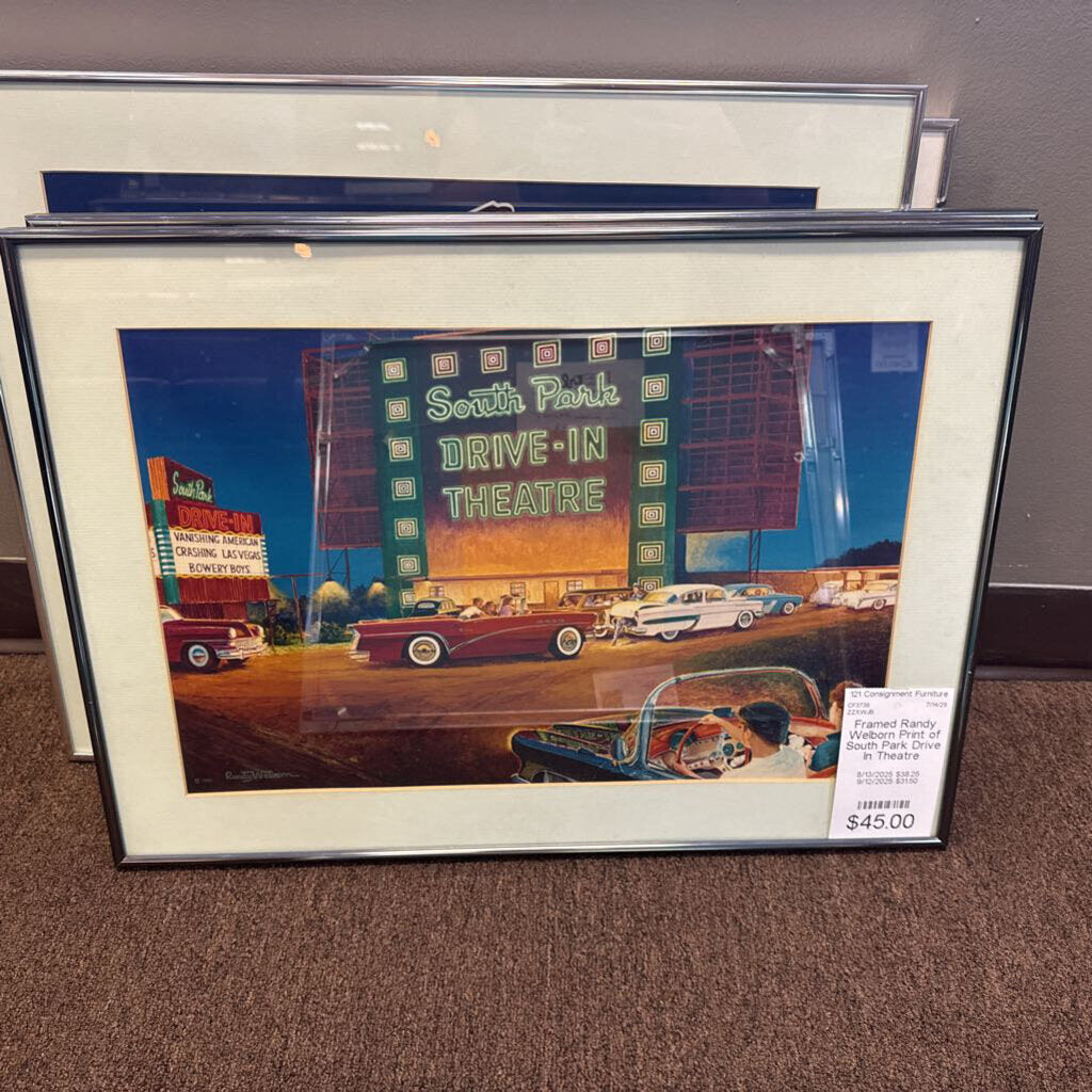 Framed Randy Welborn Print of South Park Drive In Theatre