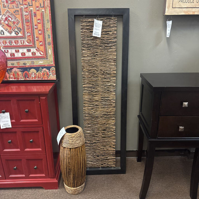 Black Framed Teak Wood Wall Hanging Decor