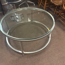 Load image into Gallery viewer, Round Silver Metal Base Table w/ Glass Top