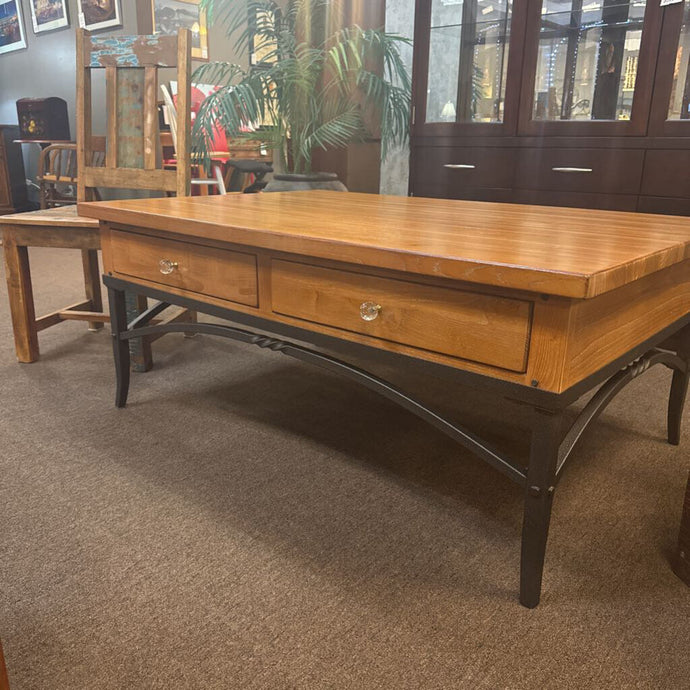 Coffee Table Metal Base w/2 Drawers