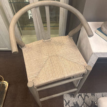 Load image into Gallery viewer, Grey Wooden Barstool w/ Rope Style Seat