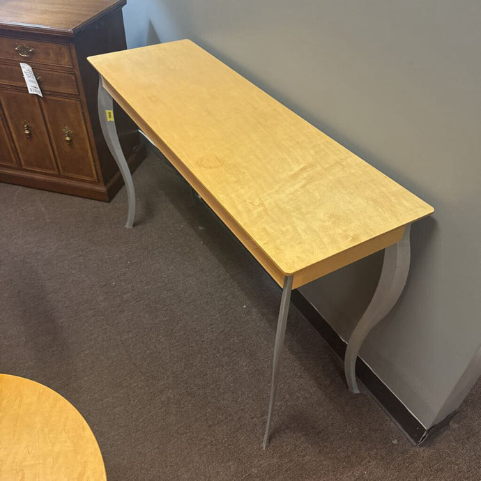 Light Oak Sofa Table w/ Metal Legs