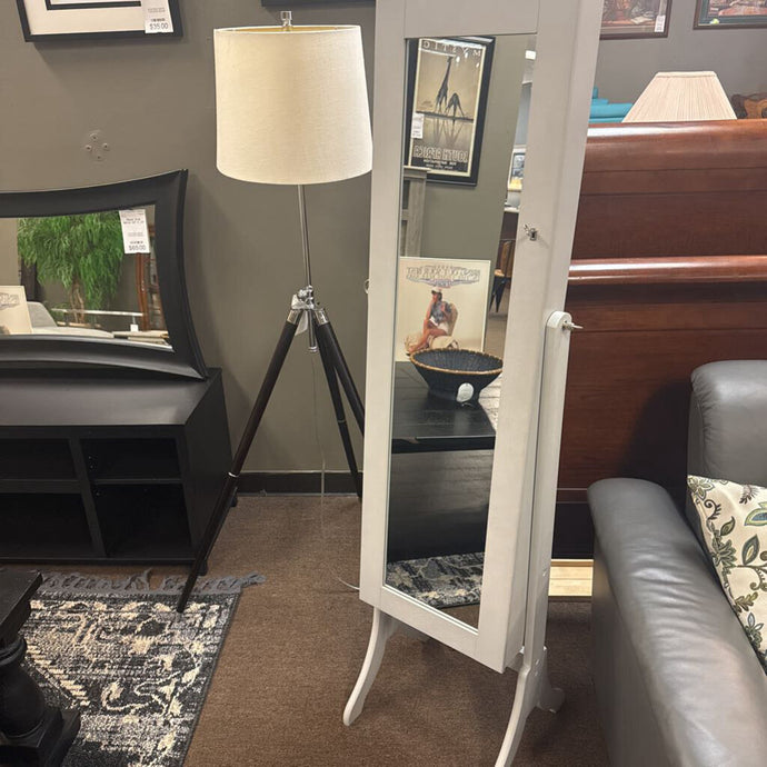 Gray Full Body Mirror w/ Jewelry Storage