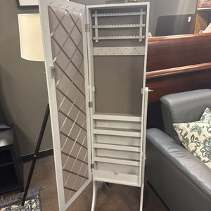 Gray Full Body Mirror w/ Jewelry Storage